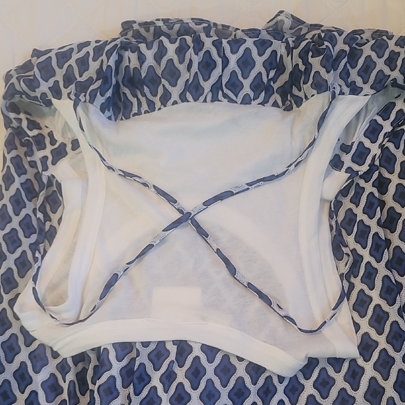 Anthropologie Blue and White Sleeveless Maxi Dress - Picture 8 of 9